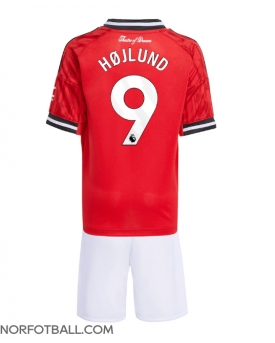 Billige Fotballdrakt Manchester United Rasmus Hojlund #9 Replika Hjemmedraktsett Barn 2025-26 Kortermet (med bukser)